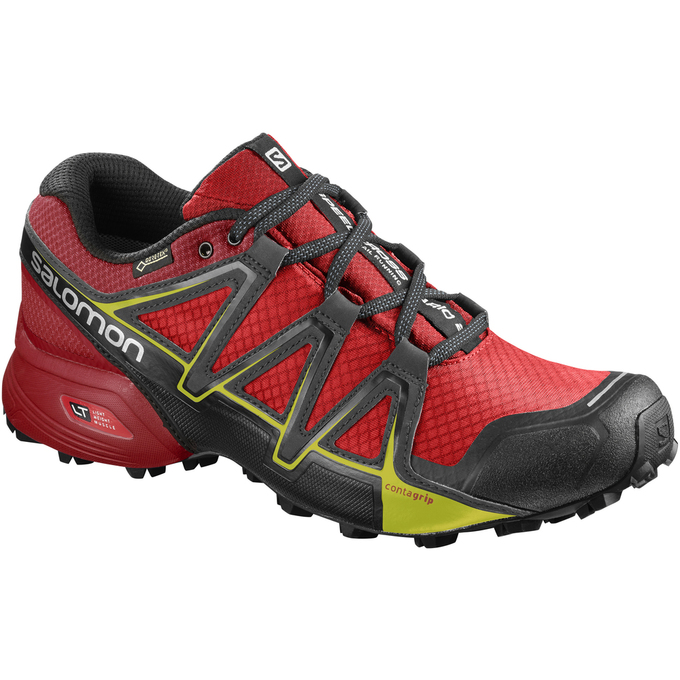 Salomon Singapore Mens Trail Running Shoes - SPEEDCROSS VARIO 2 GTX® Red/Black | 27691-EDWH